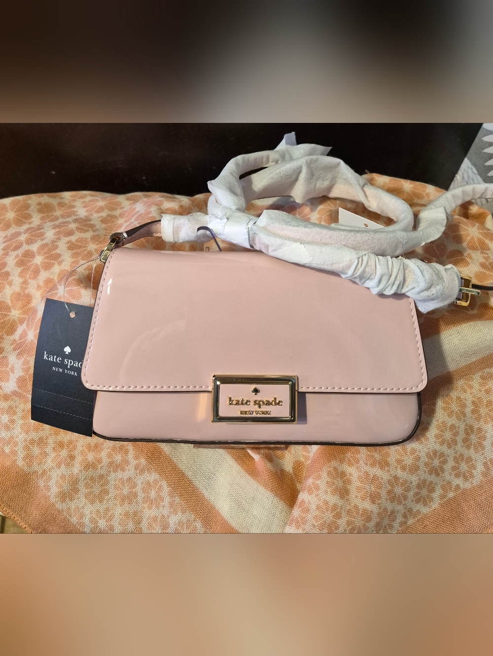 KATE SPADE 🎀 REEGAN PATENT LEATHER MINI FLAP CROSSBODY 💝 Tutu Pink 🩰 NWT